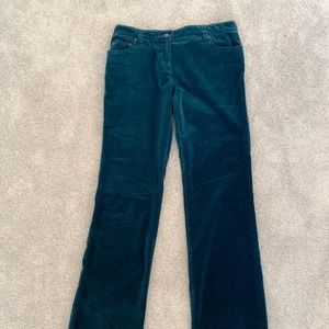 Ladies teal “velvet” type slacks by Inc.